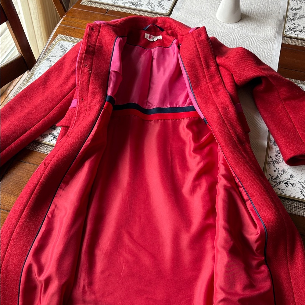 Boden Mitford Holiday Red Wool Coat - Picture 3 of 12